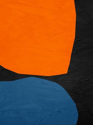 ARTE CONTEMPORÂNEA COLORIDA LARANJA PRETO - ABSTRATO ORGÂNICO - 224A3