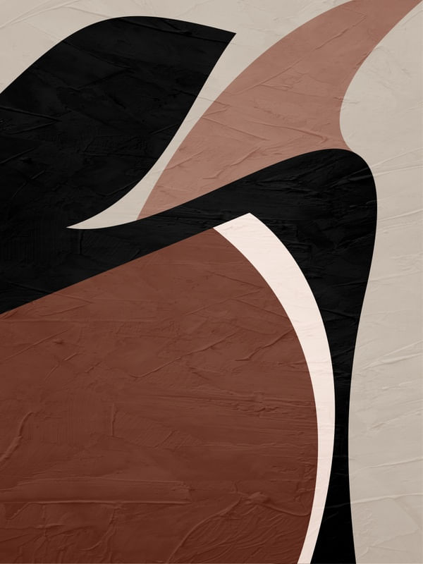 ARTE CONTEMPORÂNEA COLORIDA LARANJA PRETO - ABSTRATO ORGÂNICO - 227A
