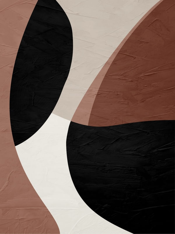 ARTE CONTEMPORÂNEA COLORIDA LARANJA PRETO - ABSTRATO ORGÂNICO - 227C
