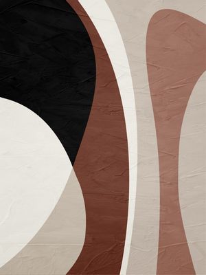 ARTE CONTEMPORÂNEA COLORIDA LARANJA PRETO - ABSTRATO ORGÂNICO - 227D