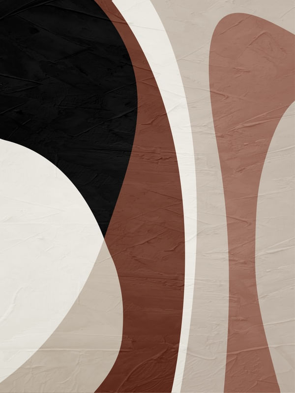 ARTE CONTEMPORÂNEA COLORIDA LARANJA PRETO - ABSTRATO ORGÂNICO - 227D