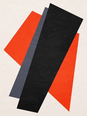 ARTE CONTEMPORÃNEA COLORIDA LARANJA PRETO - ABSTRATO GEOMETRICO - 520B