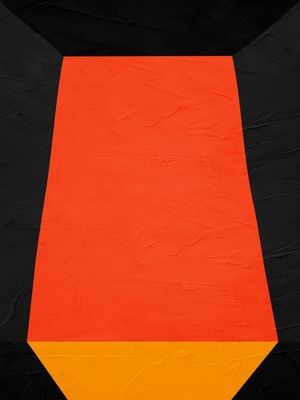ARTE CONTEMPORÃNEA COLORIDA LARANJA PRETO - ABSTRATO GEOMETRICO - 509B