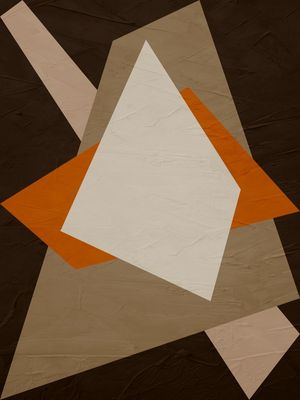 ARTE CONTEMPORÃNEA COLORIDA MARROM LARANJA - ABSTRATO GEOMETRICO - 521A3