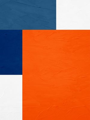 ARTE CONTEMPORÂNEA COLORIDA LARANJA AZUL - ABSTRATO GEOMETRICO - 398A2