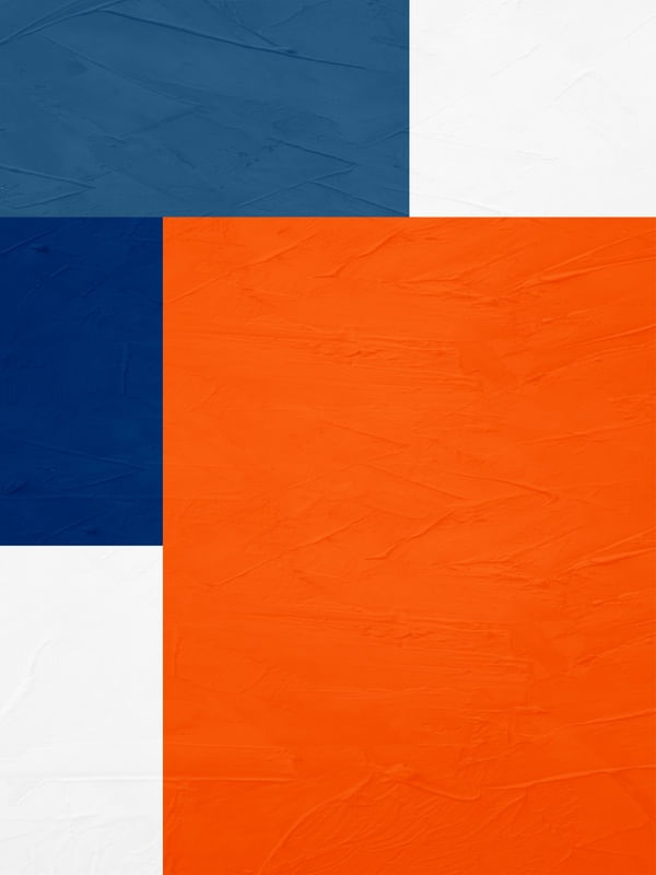 ARTE CONTEMPORÂNEA COLORIDA LARANJA AZUL - ABSTRATO GEOMETRICO - 398A2