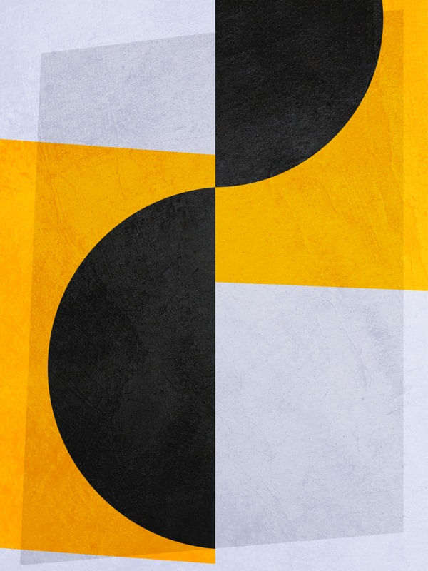 ARTE CONTEMPORÂNEA COLORIDA PRETO AMARELO - ABSTRATO GEOMETRICO - 675A2