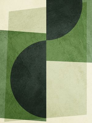 ARTE CONTEMPORANEA COLORIDA VERDE BEGE - ABSTRATO GEOMETRICO - 675A5