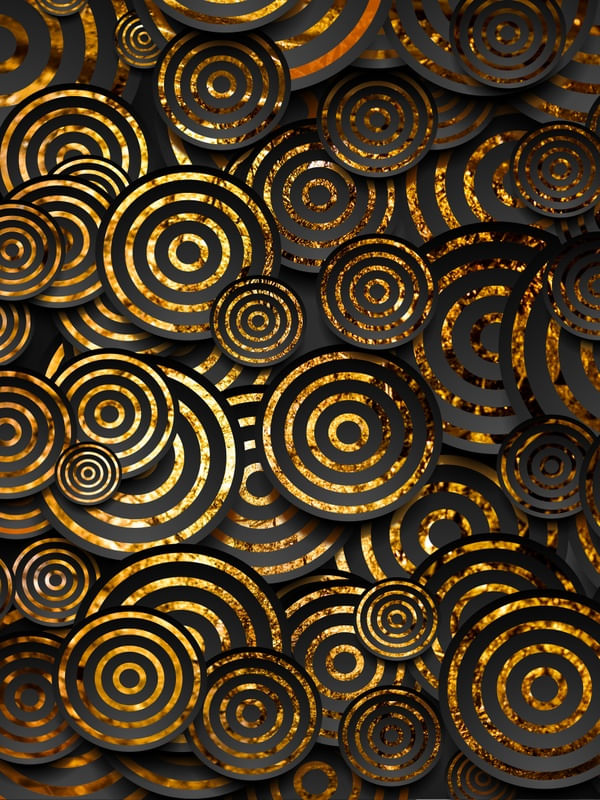ARTE COLORIDA COM DETALHE DOURADO - ABSTRATO GEOMÉTRICO GOLD - 22A1
