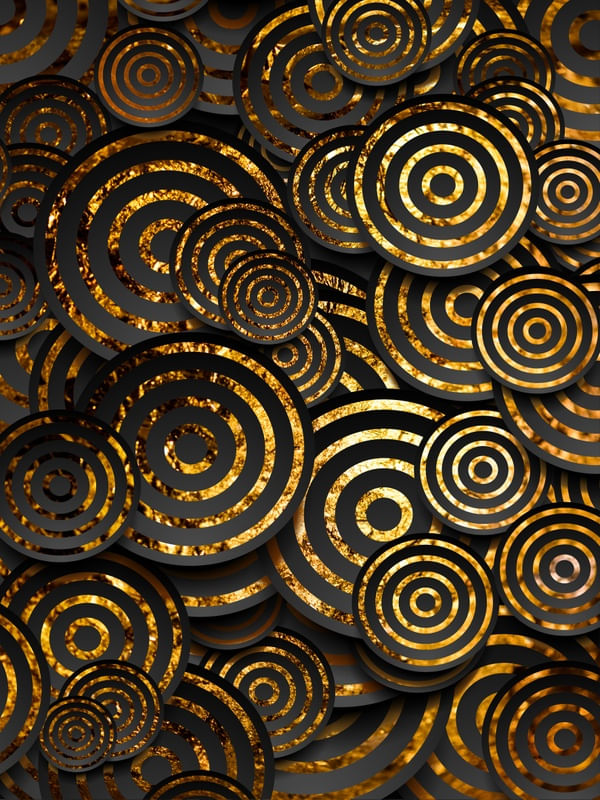 ARTE COLORIDA COM DETALHE DOURADO - ABSTRATO GEOMÉTRICO GOLD - 22A2