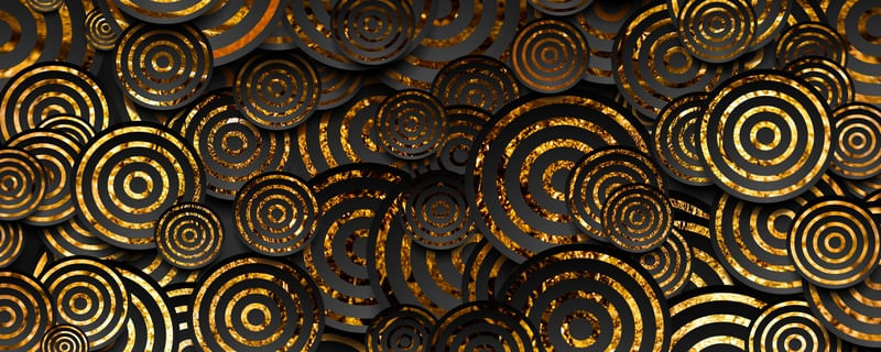 ARTE COLORIDA COM DETALHE DOURADO - ABSTRATO GEOMÉTRICO GOLD - 22B1
