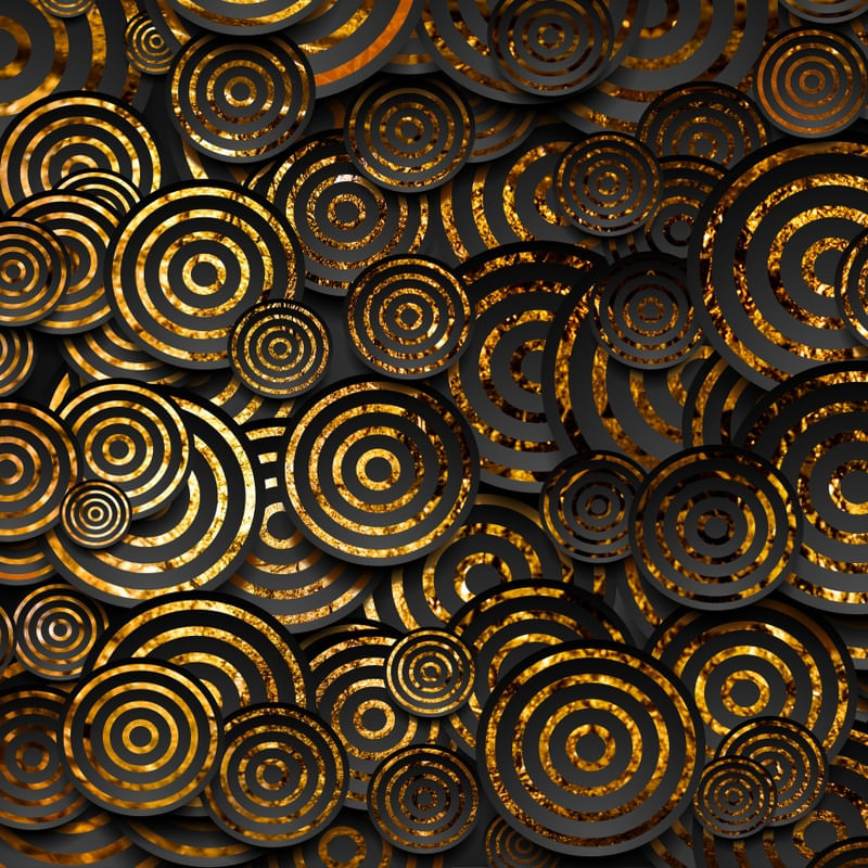 ARTE COLORIDA COM DETALHE DOURADO - ABSTRATO GEOMÉTRICO GOLD - 22C1 - Q