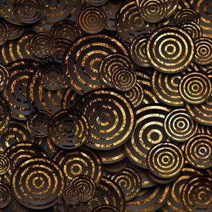 ARTE COLORIDA COM DETALHE DOURADO - ABSTRATO GEOMÉTRICO GOLD - 22C2 - Q