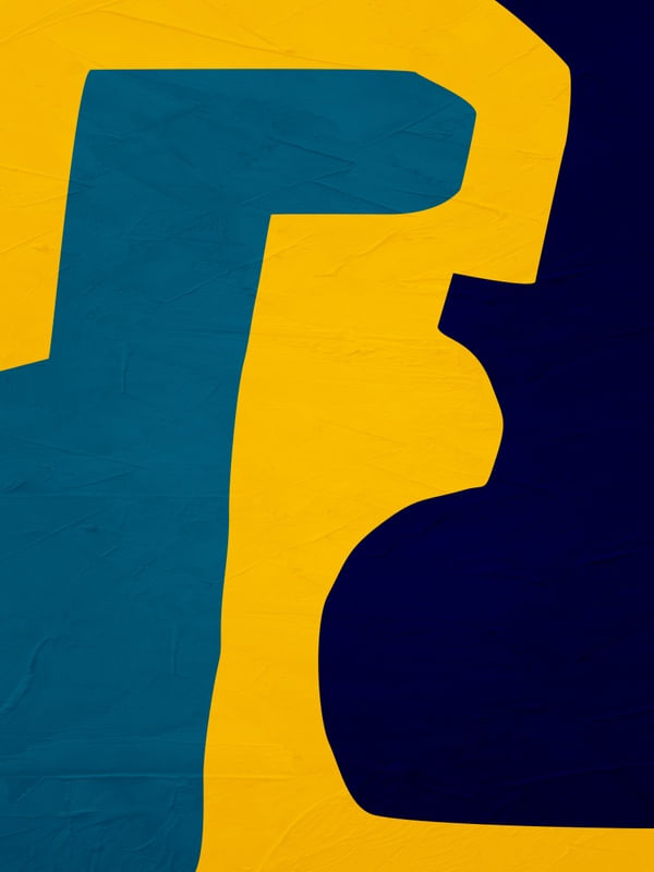 ARTE CONTEMPORANEA COLORIDA AMARELO AZUL - ABSTRATO GEOMETRICO - 510A3