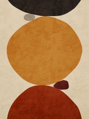ARTE CONTEMPORÂNEA COLORIDA AMARELO VERMELHO - ABSTRATO ORGÂNICO - 229A