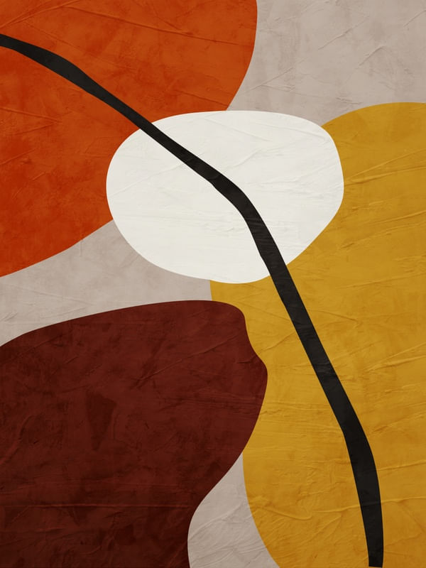 ARTE CONTEMPORÂNEA COLORIDA MARROM AMARELO - ABSTRATO ORGÂNICO - 230A