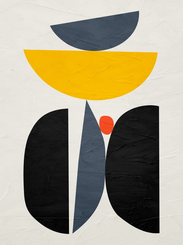 ARTE CONTEMPORÂNEA COLORIDA AMARELO PRETO - ABSTRATO ORGÂNICO - 228A2