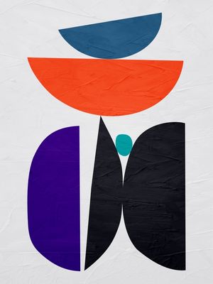 ARTE CONTEMPORÂNEA COLORIDA LARANJA PRETO - ABSTRATO ORGÂNICO - 228A3