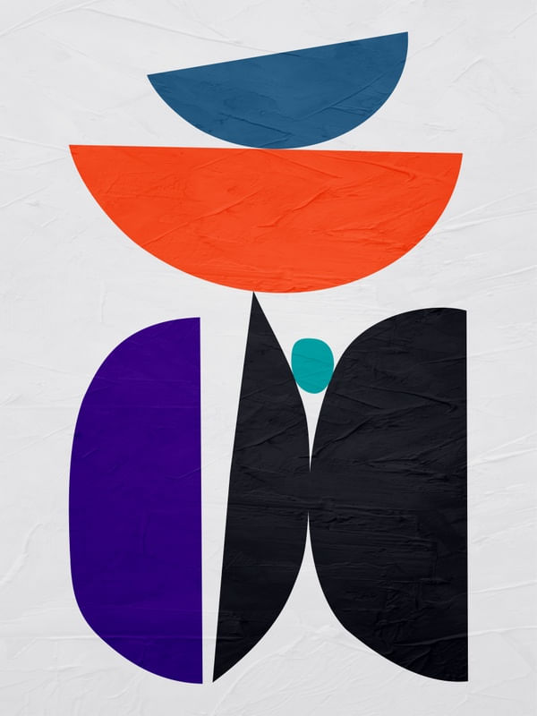 ARTE CONTEMPORÂNEA COLORIDA LARANJA PRETO - ABSTRATO ORGÂNICO - 228A3