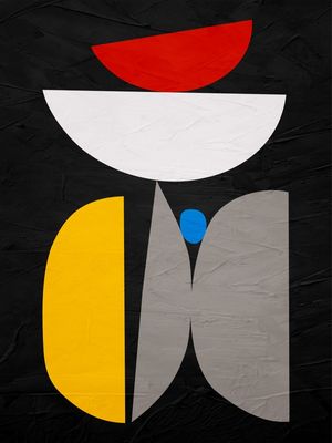 ARTE CONTEMPORÂNEA COLORIDA AMARELO PRETO - ABSTRATO ORGÂNICO - 228A4