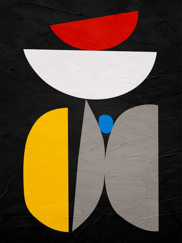 ARTE CONTEMPORÂNEA COLORIDA AMARELO PRETO - ABSTRATO ORGÂNICO - 228A4