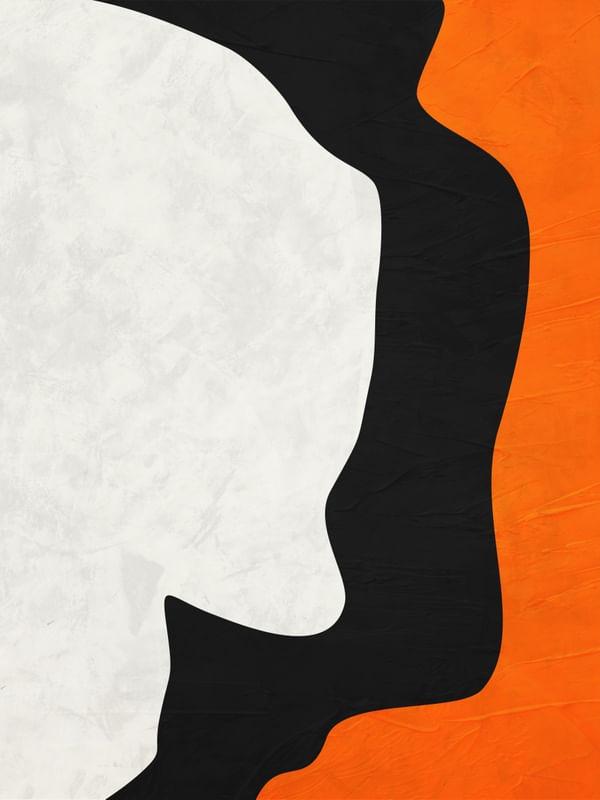ARTE CONTEMPORÂNEA COLORIDA LARANJA PRETO - ABSTRATO ORGÂNICO - 233A