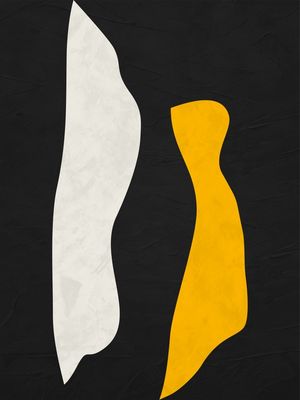 ARTE CONTEMPORANEA COLORIDA AMARELO PRETO - ABSTRATO ORGÂNICO - 231A2