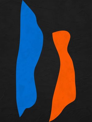 ARTE CONTEMPORANEA COLORIDA AZUL LARANJA - ABSTRATO ORGÂNICO - 231A3