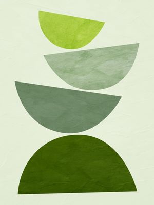 ARTE CONTEMPORÂNEA COLORIDA VERDE - ABSTRATO ORGÂNICO - 68A3