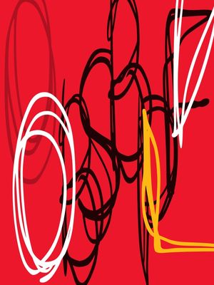 ABSTRATO VERMELHO PRETO BRANCO E AMARELO
