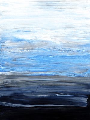 VIBRANT TIDE 4 INDIGO AZUL BRANCO - COLORIDO OCEANO MARE ONDAS PINTURA