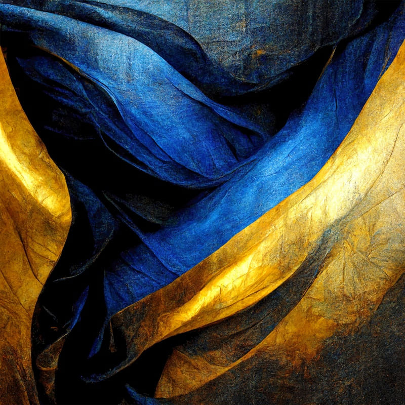GOLD AND BLUE ABSTRACT