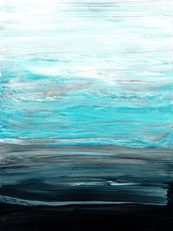VIBRANT TIDE 5 AGUA TURQUESA BRANCO - COLORIDO OCEANO MARE ONDAS PINTURA