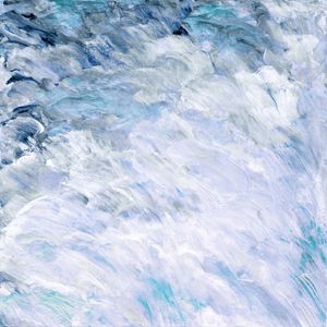 EVERYTHING CHANGES 5 QUADRADO - LAVANDA BRANCO AZUL RESPINGO OCEANO ABSTRATO PINTURA