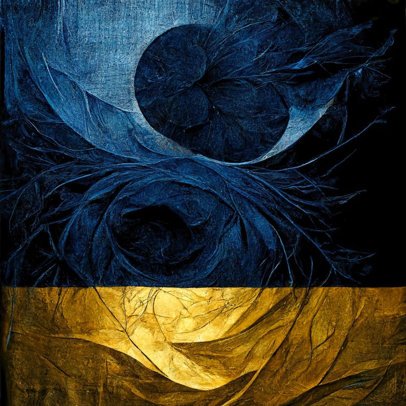 BLUE AND GOLDEN FLOWER I