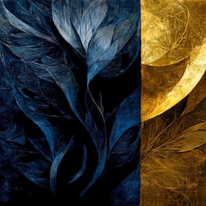 BLUE AND GOLDEN FLOWER II