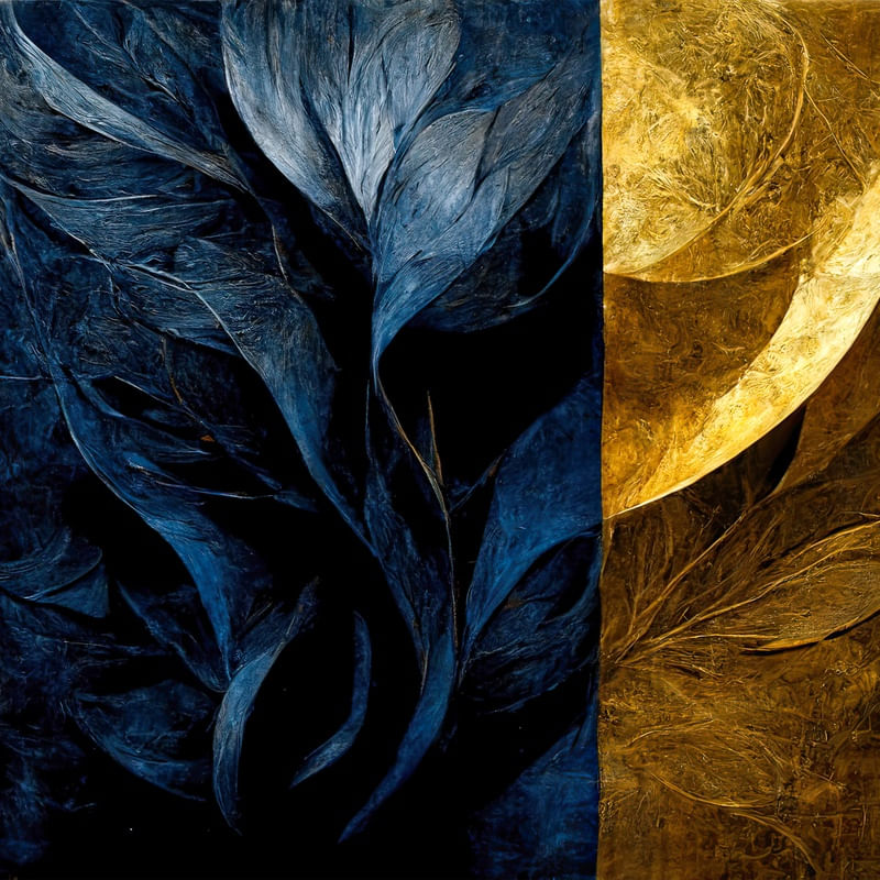 BLUE AND GOLDEN FLOWER II