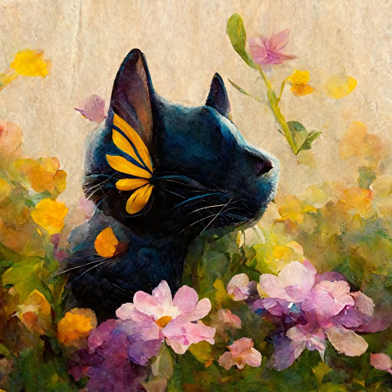 O GATO E AS FLORES