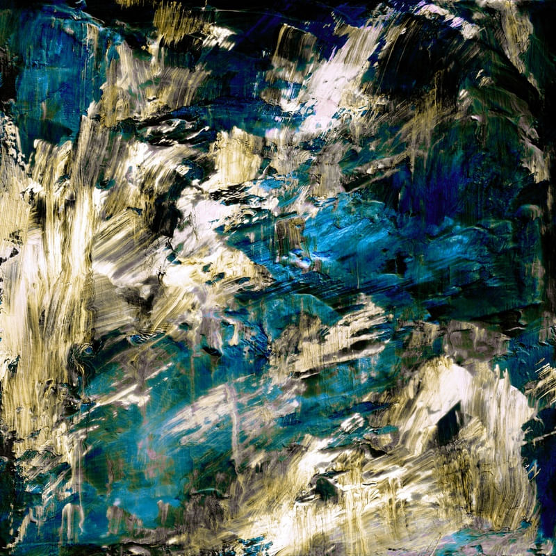 JUNGLE NIGHTS 1 QUADRADO - ATMOSFERICO SELVA ABSTRATO COLORIDO PINTURA