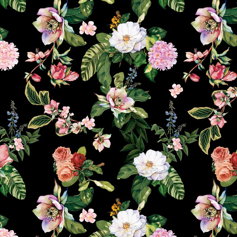 FLORAL NEGRO