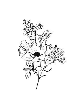 FLOWER LINE ART 4