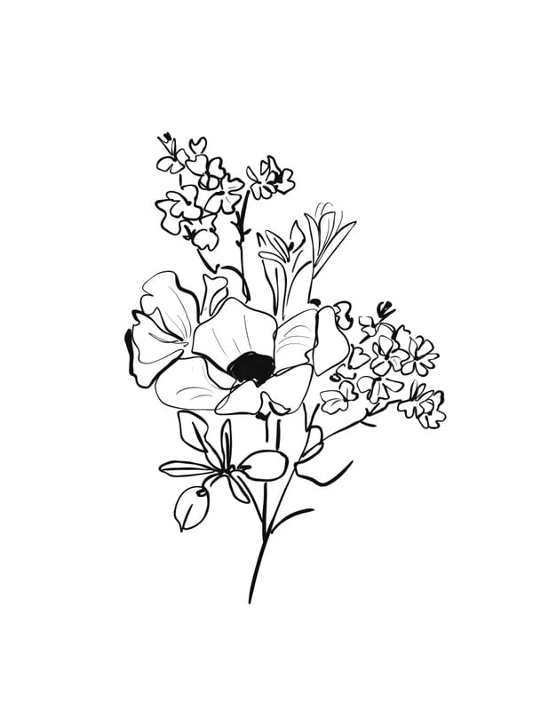 FLOWER LINE ART 4