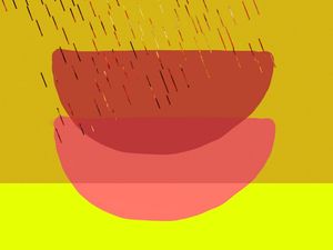 ABSTRATO AMARELO ROSA ARTISTA GLORIA RIMES