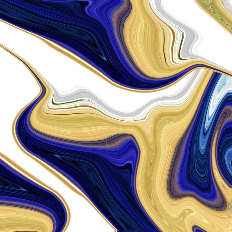 ARTE COLORIDA AZUL DOURADO - ABSTRATO MARMOREIO - 62A - Q