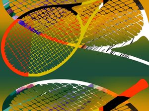 ABSTRATO GEOMÉTRICO RAQUETES ARTISTA GLORIA RIMES