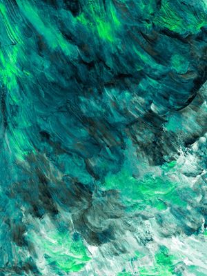 DARK TIDE 3 - ESMERALDA CERCETA VERDE OCEANO ONDAS MARE ABSTRATO PINTURA