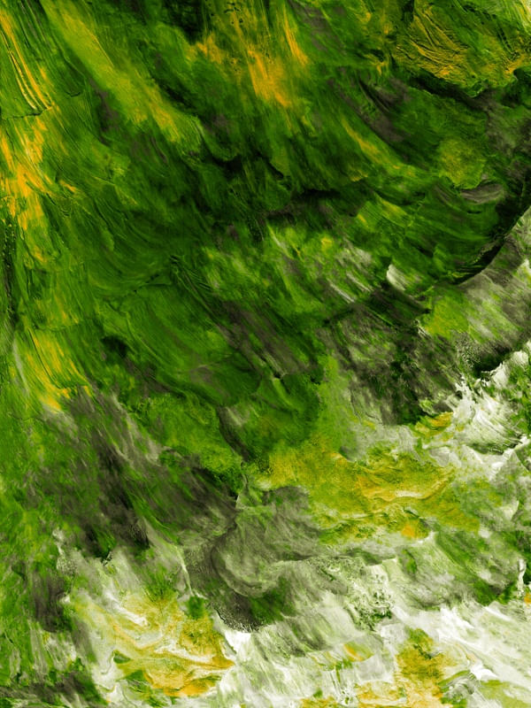 DARK TIDE 4 - LIMAO VERDE SELVA ORGANICO BOTANICO ABSTRATO PINTURA