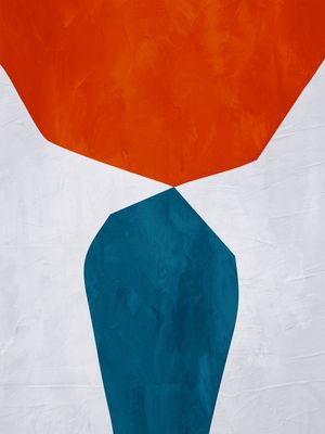 ARTE COLORIDA AZUL LARANJA - ABSTRATO ORGÂNICO - 292A3