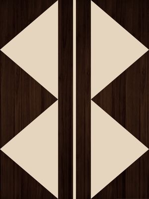 ARTE COLORIDA COM DETALHES EM MADEIRA MARROM BEGE - ABSTRATO GEOMETRICO WOOD - 20C