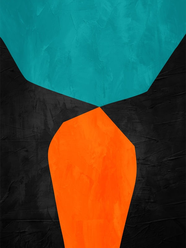 ARTE COLORIDA LARANJA VERDE - ABSTRATO ORGÂNICO - 292A5